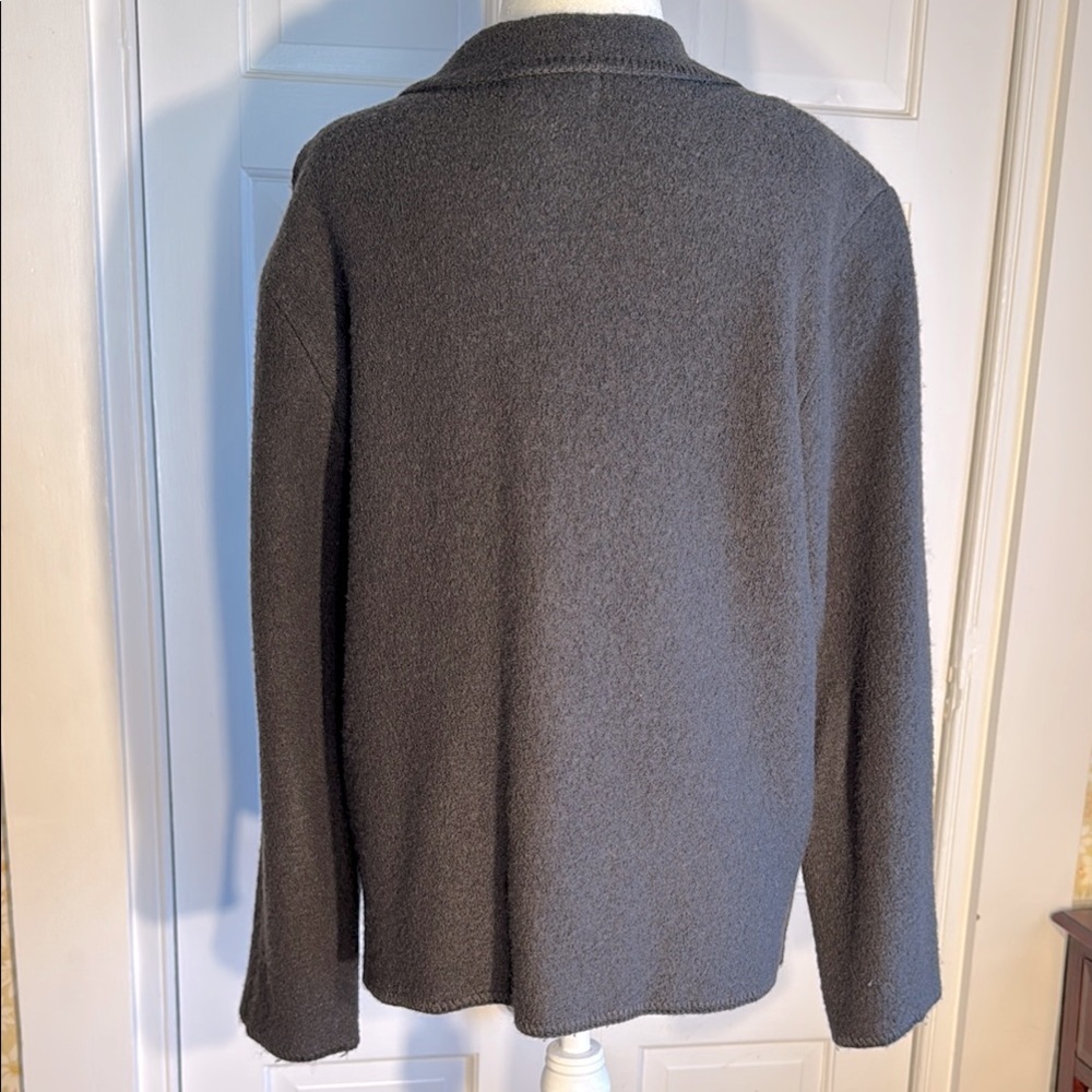 Vintage Requirements Olive/Gray Boiled Wool Blazer with Notched Collar - Picture 3 of 12